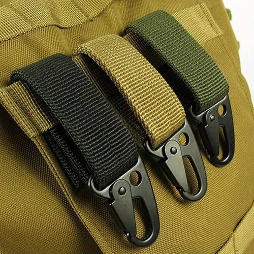 3Pcs Tactical Carabiner Outdoor EDC Keychain Nylon Webbing K