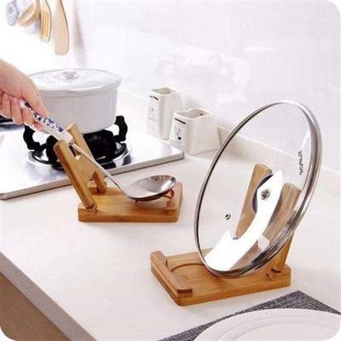 pot lid holder foldable wooden rack shelf gadgets