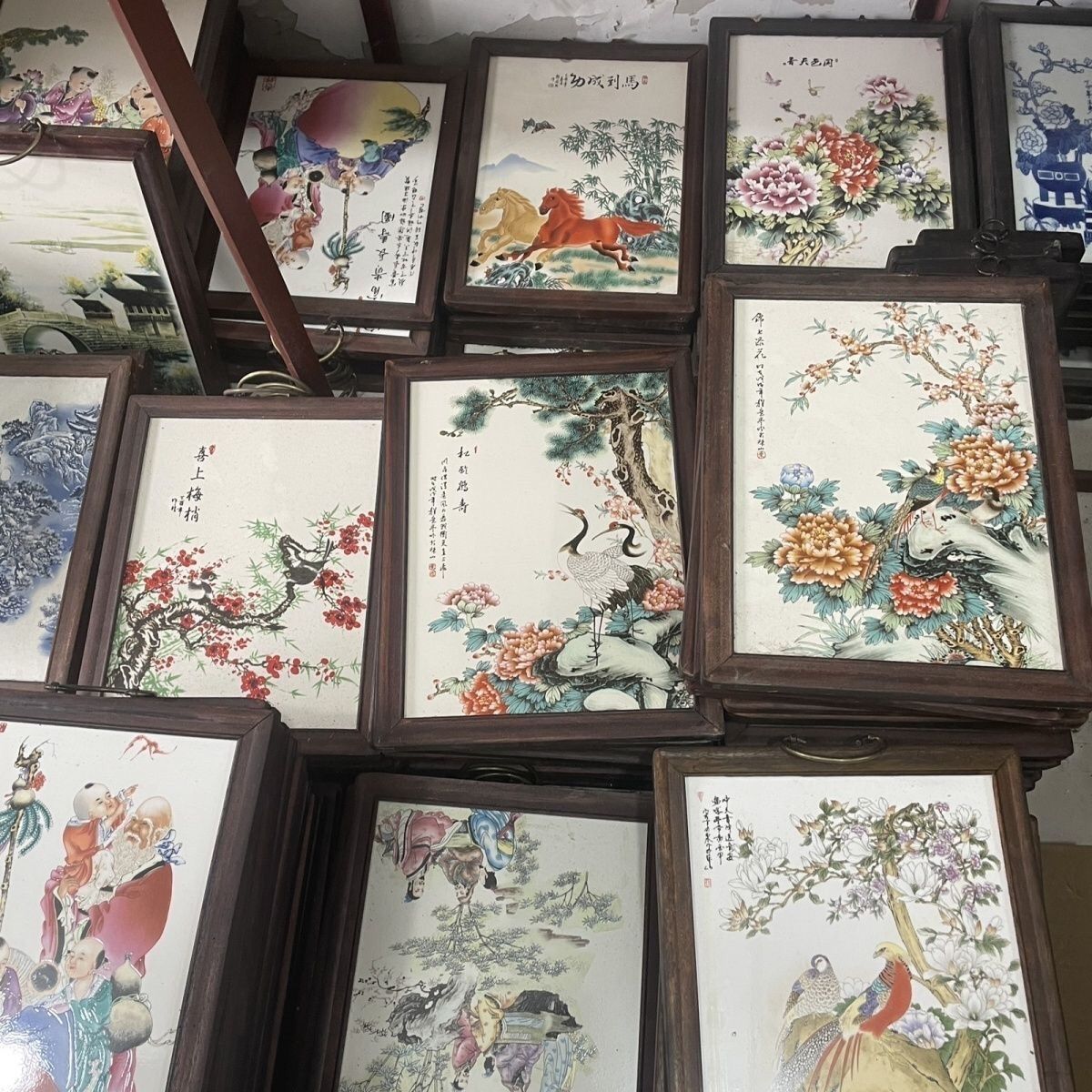 处理景德镇陶瓷画瓷板画手绘中式客厅玄关挂墙挂画挂屏壁画装饰画