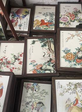处理景德镇陶瓷画瓷板画手绘中式客厅玄关挂墙挂画挂屏壁画装饰画