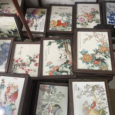处理景德镇陶瓷画瓷板画手绘中式客厅玄关挂墙挂画挂屏壁画装饰画