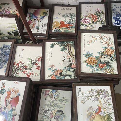 处理景德镇陶瓷画瓷板画手绘中式客厅玄关挂墙挂画挂屏壁画装饰画