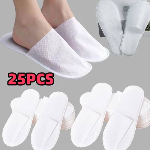 25Pcs Luxury Hotel and Spa Slippers - Non-Slip, Comfortable,