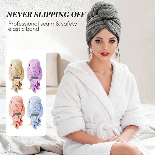 Extra Large Microfiber Hair Towel Wrap – Quick Dry Turban w