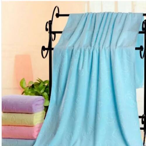 1pc Cute Bear Textured Lightweight Shower Towel, Super Fine