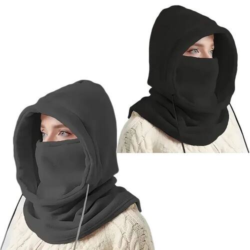 Unisex Winter Balaclava Knit Hood - Windproof Mask with Draw