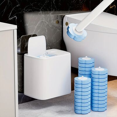 Toilet Brush with Disposable Replacement Head Kits Upgrade L