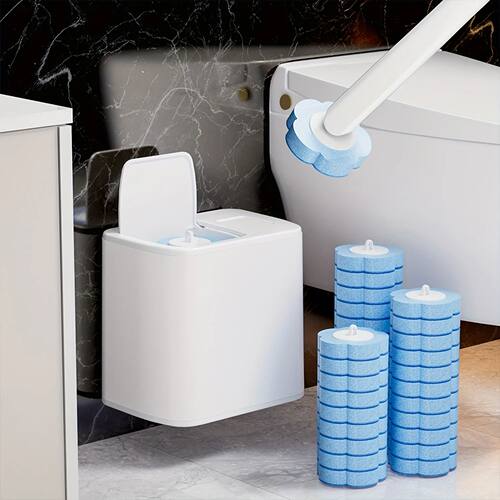 Toilet Brush with Disposable Replacement Head Kits Upgrade L