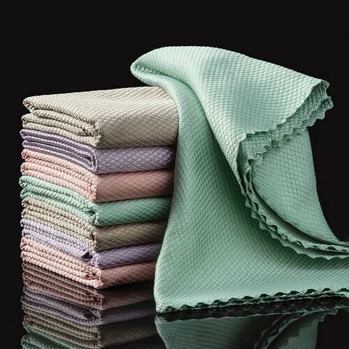 10pcs Microfiber Glass Cleaning Cloth Rag Lint-Free For Wind