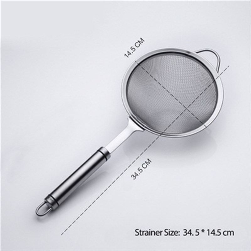 米南德304不锈钢筛子面粉筛烘焙工具手持过滤细网筛家用漏网漏勺