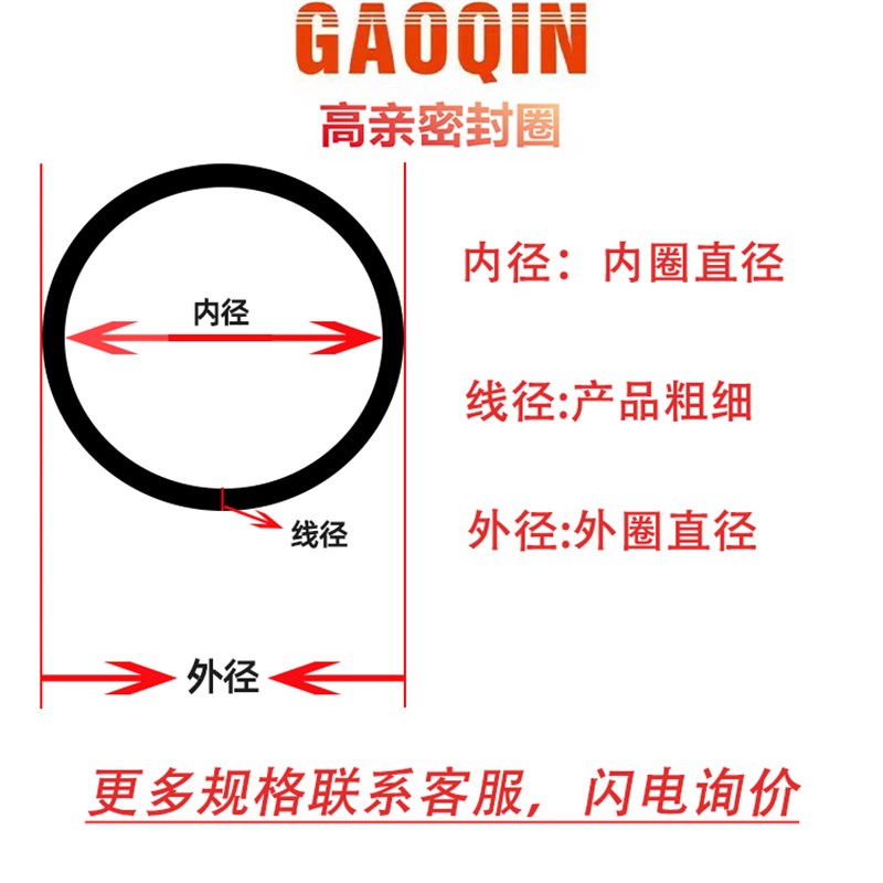 外径350/355/360/365/370/375/380/385/390/395/400*6MM氟胶O型圈