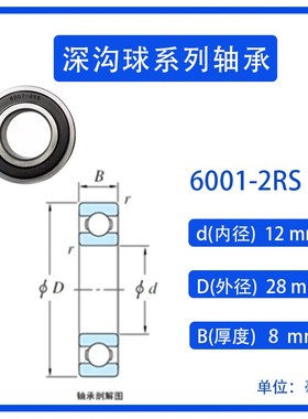 深沟球轴承6000RS 6001 6002 6003 6004 6005 6006 6007 6008-2RS