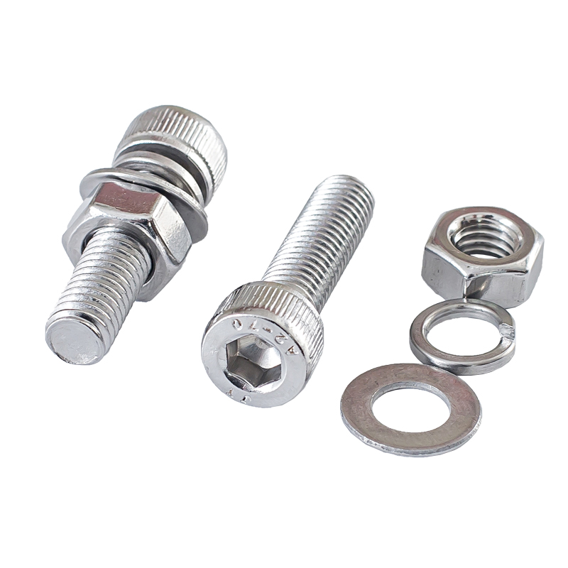 M6M8M10 304不锈钢杯头内六角螺丝螺栓螺母套装大全螺杆平弹垫钉