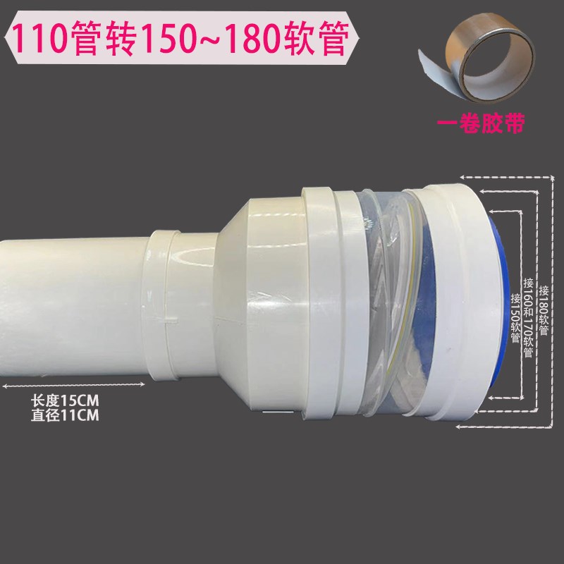 180转110厨房止逆阀管道大小头油烟机变径出风软管转pvc管转接110