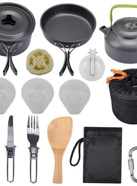 Outdoor Camping Cookware Kit Aluminum Cooking Pots Set Wa