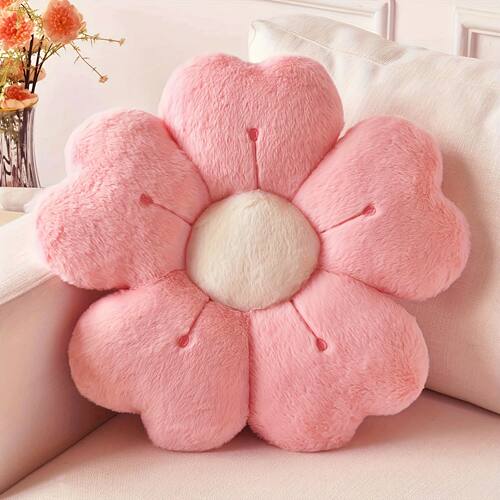 Soft Plush Daisy Flower Throw Pillow - Cozy Decorative Cushi