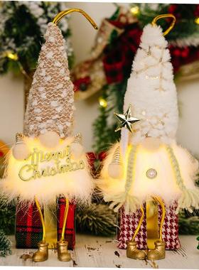 christmas decoration?tree Glowing dwarf leg pendant圣诞挂件