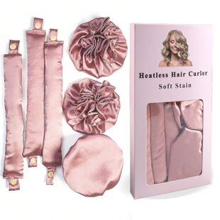 3pc Satin Heatless Curling Rod with Hair Caps, Soft Overnigh