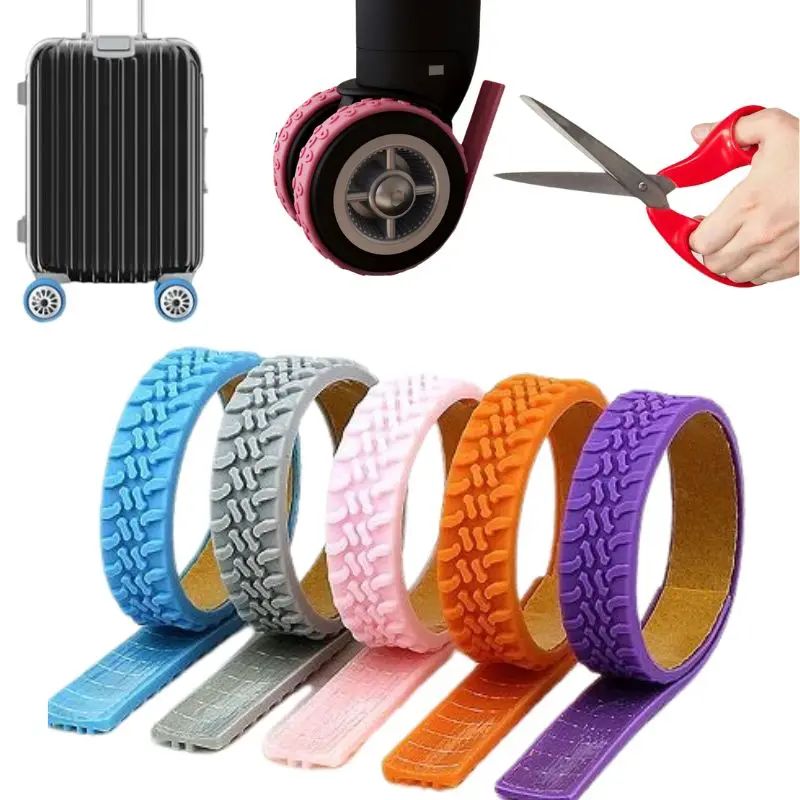 4PCS Luggage Wheels Protector Silicone Suitcase Wheel Protec