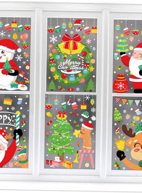 Christmas Decorations Snowman Elk Window Stickers Merry Chri