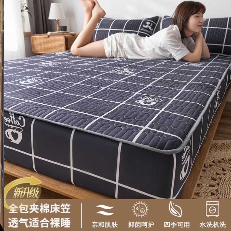 Dust-proof cover with cotton three-piece bed hat sheet床笠