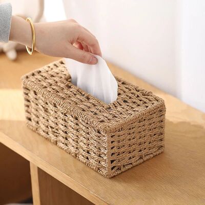 Tissue Box ?Handmade Woven Tissue Box Vintage Napkin Holder
