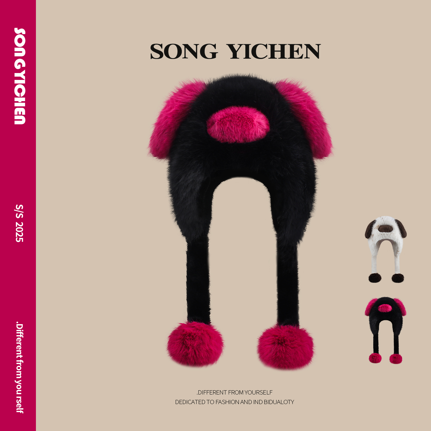 可爱小狗毛绒保暖护耳雷锋帽子女