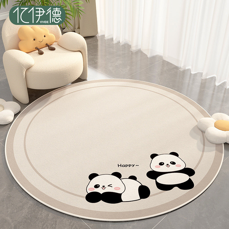圆形地毯卧室电脑椅子脚垫家用卡通客厅书房阅读区化妆台摇椅地垫