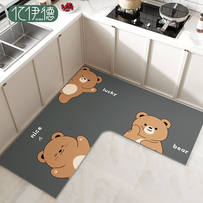 厨房地垫防滑防油可擦免洗脚垫2024新款硅藻泥吸水垫防水专用地毯