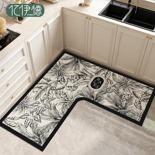 厨房地垫防滑防油家用2024新款防水脚垫可擦免洗专用l型吸水地毯