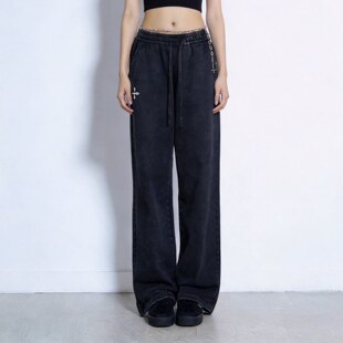 【正确版本】SMF野性复古宽直筒运动裤复古炒染褪水洗做旧休闲裤