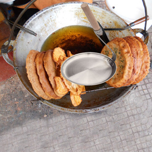 不锈钢嘉禾灯盏糍粑勺子商用炸圆形土豆葱饼香油提子锅巴神器模具