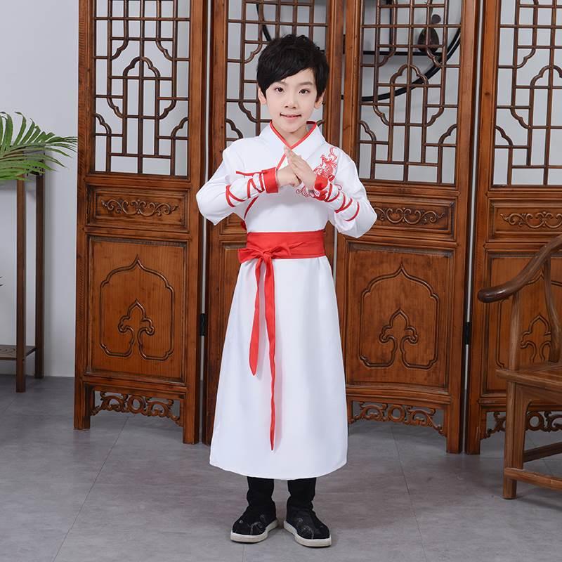 l儿童演服装国男女表童汉服童服学馆服装学 学生古诗词诵读演出服