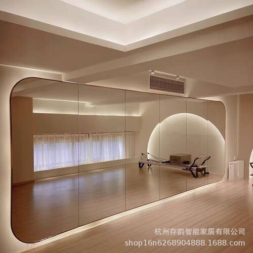 舞蹈镜子练舞家用超大墙面玻璃镜瑜伽室健身房超白全身镜定 制带