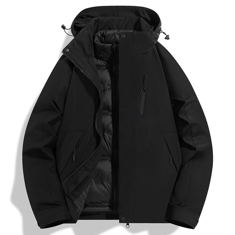 三合一羽绒内胆冲锋衣男青少年冬季可拆卸内胆三防外套保暖防风