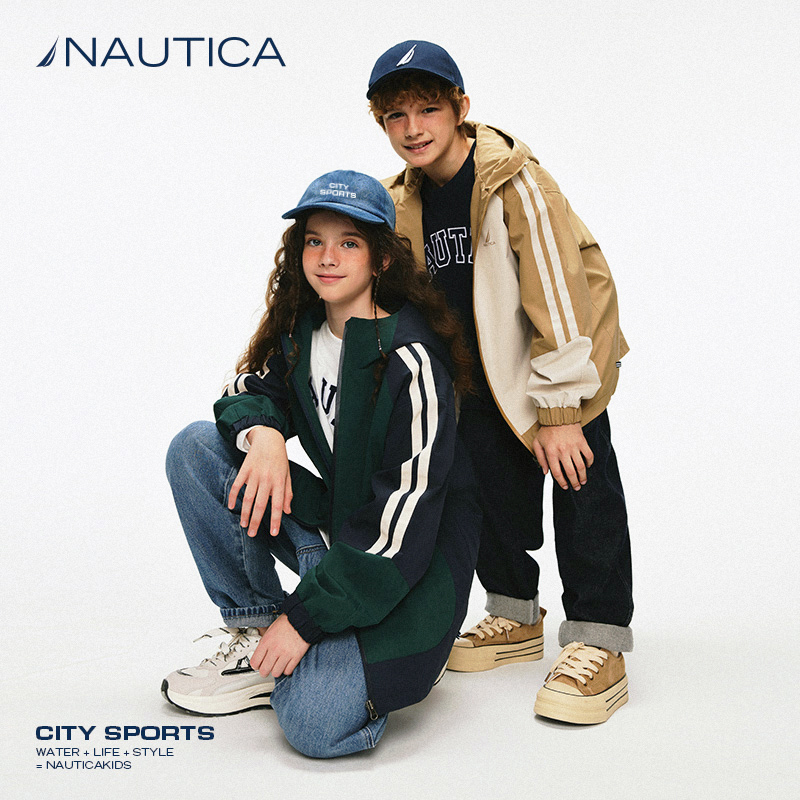 NAUTICA/诺帝卡童装 男童女童外套春秋季儿童硬壳复古运动风拼色
