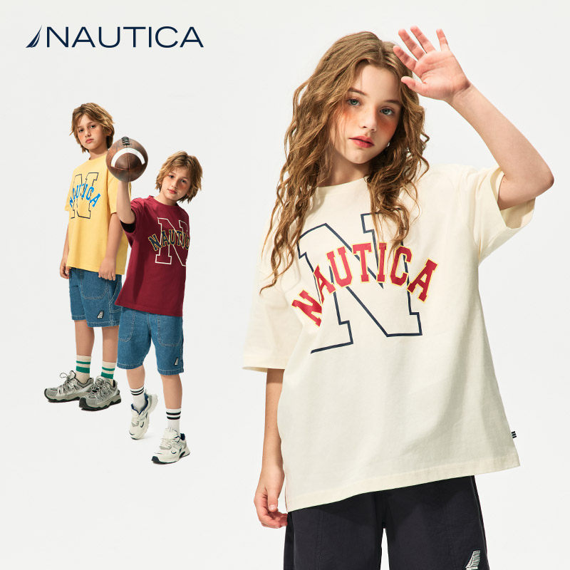 NAUTICA童装 男童女童重磅短袖T恤夏季中大儿童上衣,童装/婴儿装/亲子装,T恤,淘宝优惠券,粉丝福利购,淘宝优惠卷