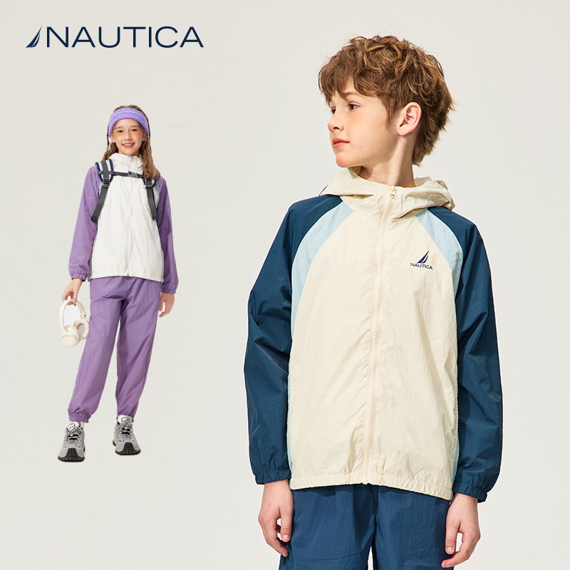 NAUTICA/诺帝卡童装 男童女童轻量外套春夏季儿童运动服拼色时尚图片