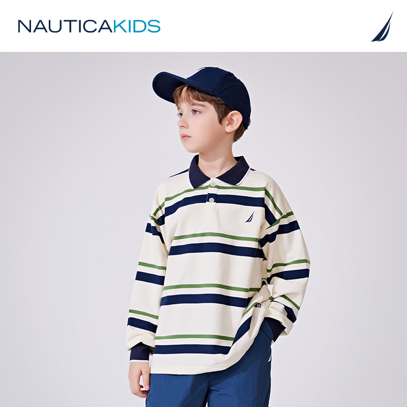 【2024春季新品】NAUTICA童装 男童女童翻领卫衣儿童重磅POLO衫