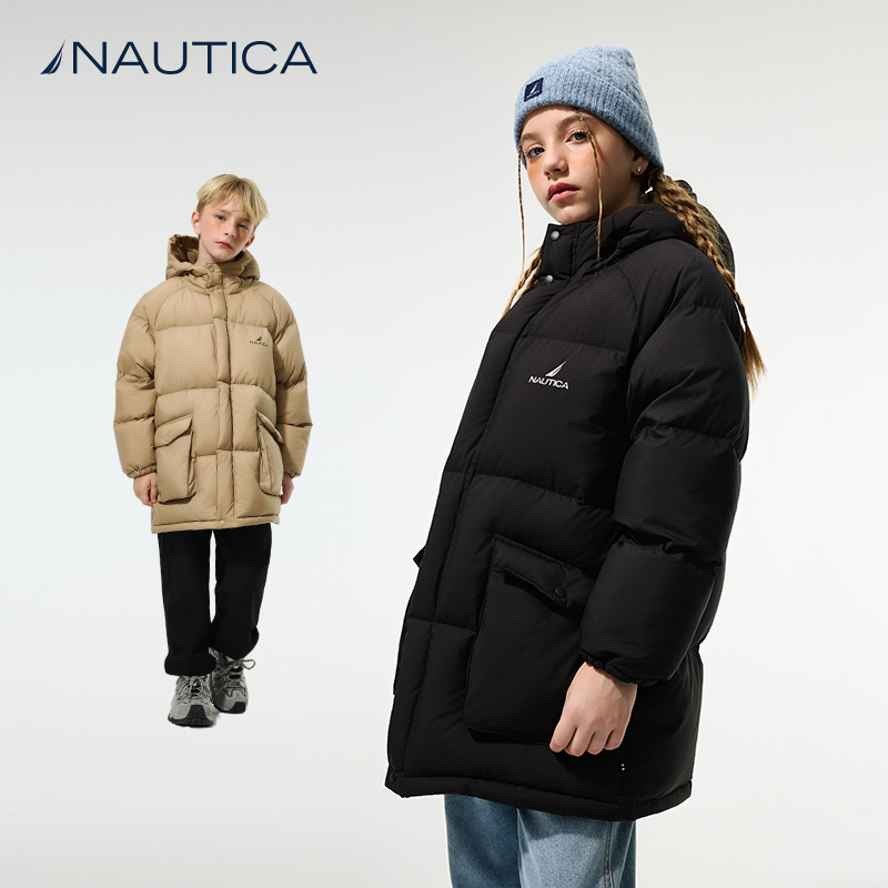 【天猫U先】NAUTICA童装男童女童中长款羽绒服秋冬季面包服外套