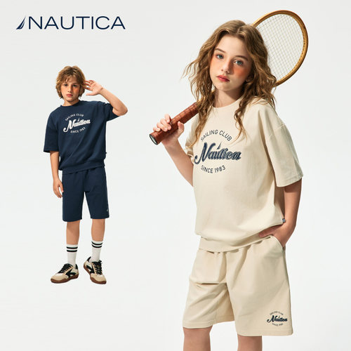 【索罗娜凉感】NAUTICA童装 男童女童运动套装夏季儿童短袖短裤