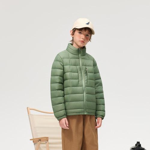 【轻薄鹅绒】NAUTICA童装 男女童羽绒服秋冬儿童立领轻量超薄外套