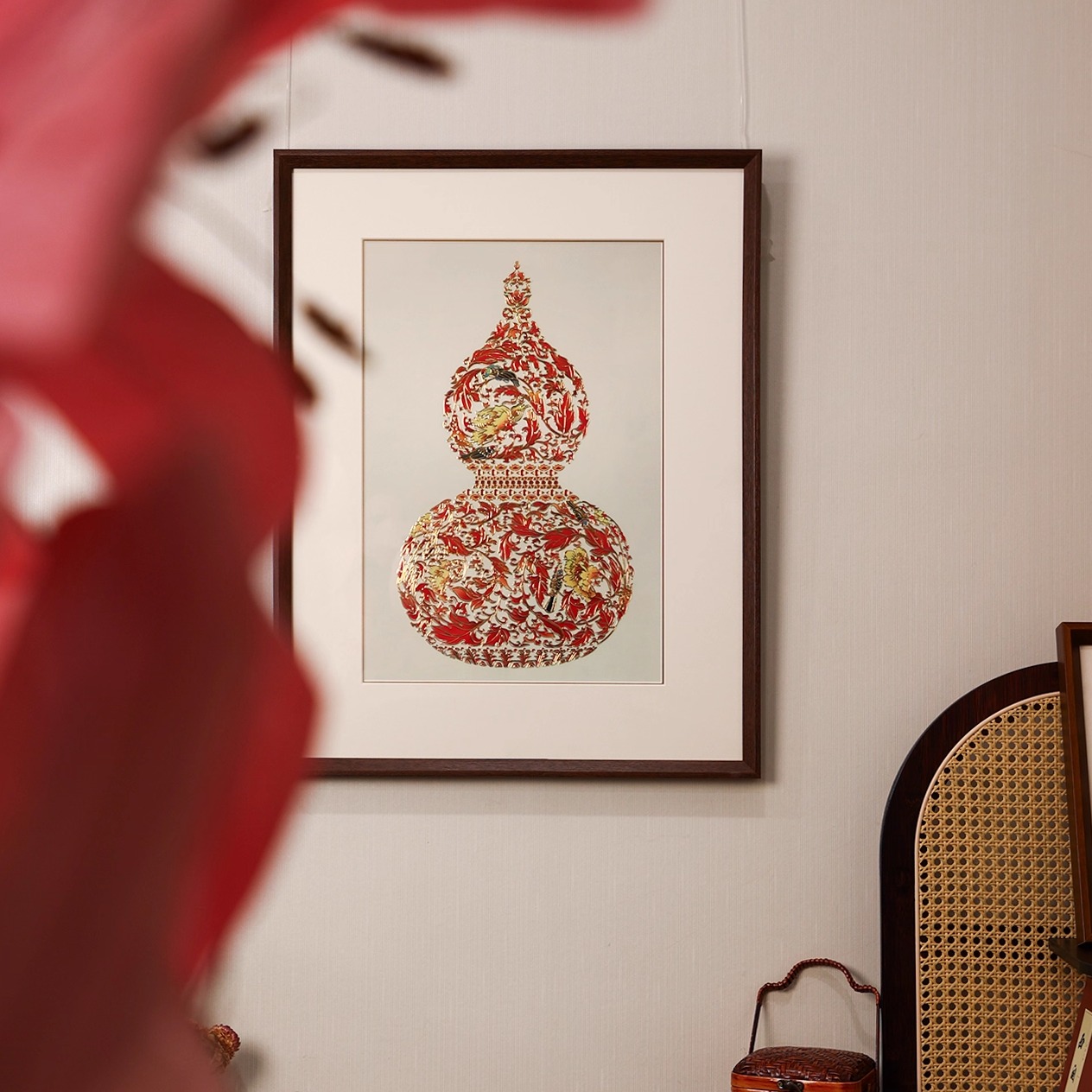 烫金葫芦入户玄关装饰画