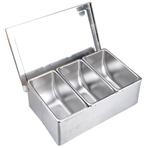 莱珍斯不锈钢调味盒调料盒组合装饰物盒日式三格四格创意厨房用。