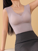 冰丝无痕塑身上衣女美体小肚子带胸垫免穿文胸一体式 美背背心吊带