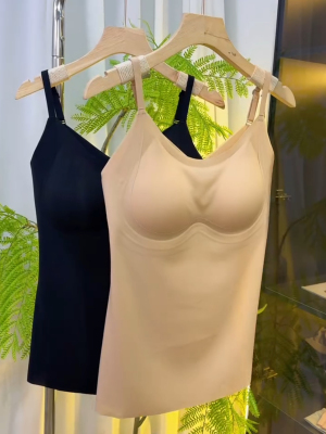 夏季无痕吊带背心女内搭外穿美背带胸垫文胸聚拢冰丝内衣大码外穿