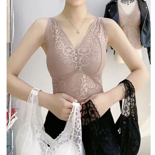 220斤吊带大码法式美背固定杯性感蕾丝边奶罩文胸妈妈打底背心女