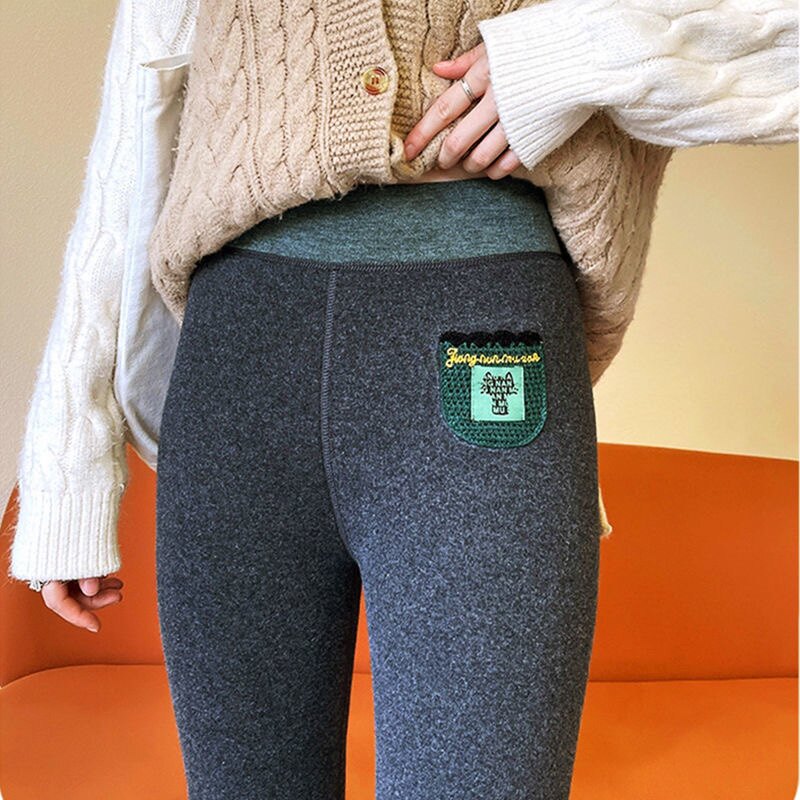 羊羔绒打底裤女外穿打底加绒保暖靴裤妈妈胖mm冬一体加厚棉裤大码