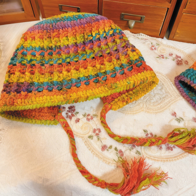 雪妃尔8股手编线手工diy精灵帽