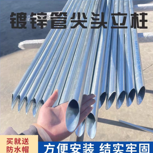 加厚尖头镀锌管铁丝网专用立柱